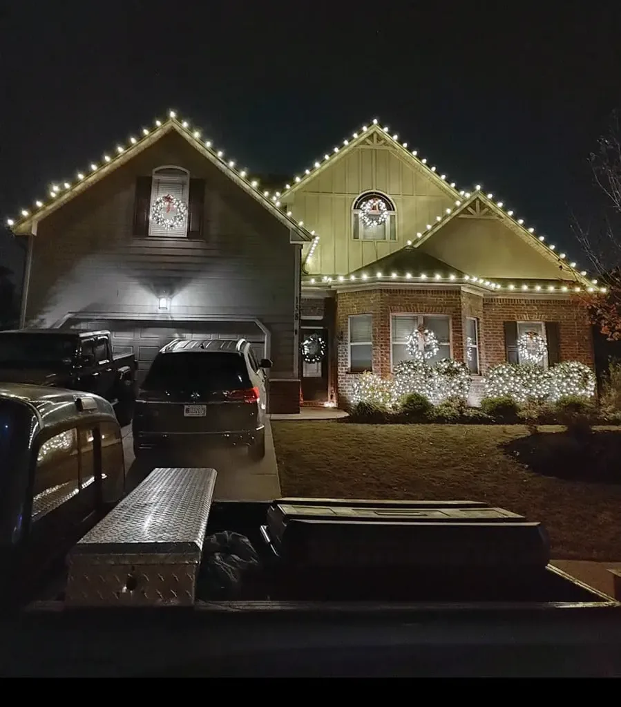 Christmas light installation 4