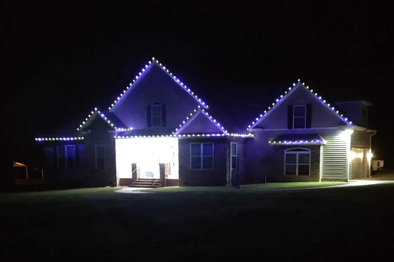 Christmas light installation 5