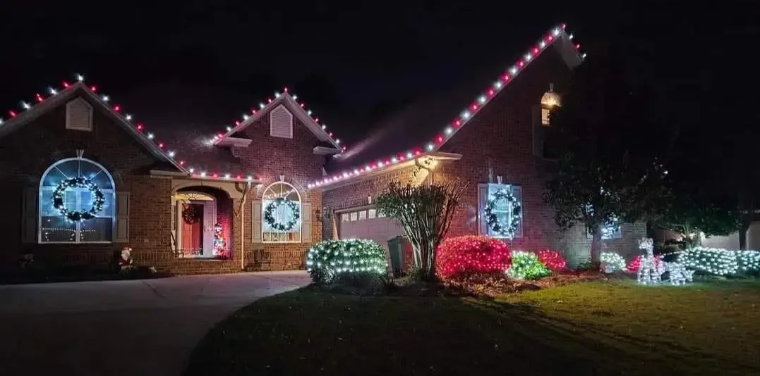Christmas light installation 8