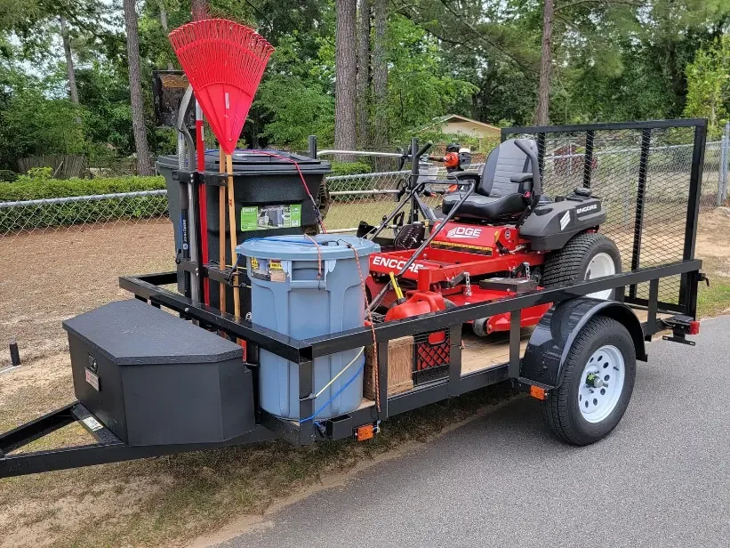 Lawn care equipment trailer